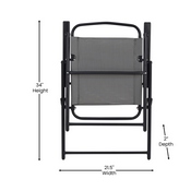 Set of 2 Mystic Folding Patio Sling Chairs, Outdoor Textilene Lawn Chairs with Armrests in Gray, 2-GM-SC098-GY-GG