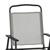 Set of 2 Mystic Folding Patio Sling Chairs, Outdoor Textilene Lawn Chairs with Armrests in Gray, 2-GM-SC098-GY-GG