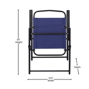Set of 2 Mystic Folding Patio Sling Chairs, Outdoor Textilene Lawn Chairs with Armrests in Navy, 2-GM-SC098-NV-GG