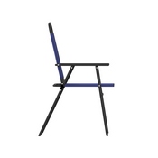 Set of 2 Mystic Folding Patio Sling Chairs, Outdoor Textilene Lawn Chairs with Armrests in Navy, 2-GM-SC098-NV-GG