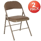 2 Pk. HERCULES Series Double Braced Beige Vinyl Folding Chair, 2-HA-F003D-BGE-GG
