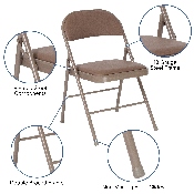 2 Pk. HERCULES Series Double Braced Beige Vinyl Folding Chair, 2-HA-F003D-BGE-GG