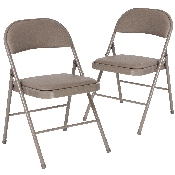 2 Pk. HERCULES Series Double Braced Gray Vinyl Folding Chair, 2-HA-F003D-GY-GG