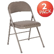 2 Pk. HERCULES Series Double Braced Gray Vinyl Folding Chair, 2-HA-F003D-GY-GG