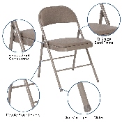 2 Pk. HERCULES Series Double Braced Gray Vinyl Folding Chair, 2-HA-F003D-GY-GG