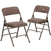 2 Pk. HERCULES Series Curved Triple Braced & Double Hinged Beige Fabric Metal Folding Chair, 2-HA-MC309AF-BGE-GG