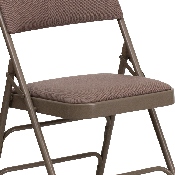 2 Pk. HERCULES Series Curved Triple Braced & Double Hinged Beige Fabric Metal Folding Chair, 2-HA-MC309AF-BGE-GG