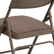 2 Pk. HERCULES Series Curved Triple Braced & Double Hinged Beige Fabric Metal Folding Chair, 2-HA-MC309AF-BGE-GG