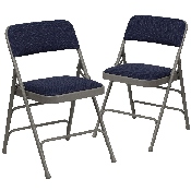2 Pk. HERCULES Series Curved Triple Braced & Double Hinged Navy Fabric Metal Folding Chair, 2-HA-MC309AF-NVY-GG