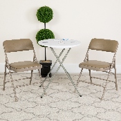 2 Pk. HERCULES Series Curved Triple Braced & Double Hinged Beige Vinyl Metal Folding Chair, 2-HA-MC309AV-BGE-GG