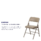 2 Pk. HERCULES Series Curved Triple Braced & Double Hinged Beige Vinyl Metal Folding Chair, 2-HA-MC309AV-BGE-GG