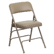 2 Pk. HERCULES Series Curved Triple Braced & Double Hinged Beige Vinyl Metal Folding Chair, 2-HA-MC309AV-BGE-GG
