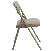 2 Pk. HERCULES Series Curved Triple Braced & Double Hinged Beige Vinyl Metal Folding Chair, 2-HA-MC309AV-BGE-GG