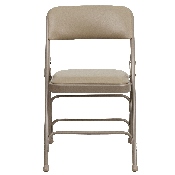 2 Pk. HERCULES Series Curved Triple Braced & Double Hinged Beige Vinyl Metal Folding Chair, 2-HA-MC309AV-BGE-GG