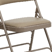 2 Pk. HERCULES Series Curved Triple Braced & Double Hinged Beige Vinyl Metal Folding Chair, 2-HA-MC309AV-BGE-GG