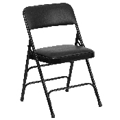 HERCULES Series Metal Folding Chairs with Padded Seats - Set of 2 Black Metal Folding Chairs, 2-HA-MC309AV-BK-GG