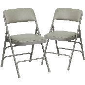 2 Pk. HERCULES Series Curved Triple Braced & Double Hinged Gray Vinyl Metal Folding Chair, 2-HA-MC309AV-GY-GG