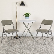 2 Pk. HERCULES Series Curved Triple Braced & Double Hinged Gray Vinyl Metal Folding Chair, 2-HA-MC309AV-GY-GG