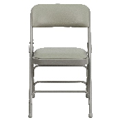 2 Pk. HERCULES Series Curved Triple Braced & Double Hinged Gray Vinyl Metal Folding Chair, 2-HA-MC309AV-GY-GG