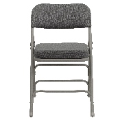 2 Pk. HERCULES Series Premium Curved Triple Braced & Double Hinged Gray Fabric Metal Folding Chair, 2-HA-MC320AF-GRY-GG