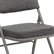 2 Pk. HERCULES Series Premium Curved Triple Braced & Double Hinged Gray Fabric Metal Folding Chair, 2-HA-MC320AF-GRY-GG