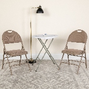 2 Pk. HERCULES Series Ultra-Premium Triple Braced Beige Fabric Metal Folding Chair with Easy-Carry Handle, 2-HA-MC705AF-3-BGE-GG
