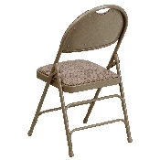 2 Pk. HERCULES Series Ultra-Premium Triple Braced Beige Fabric Metal Folding Chair with Easy-Carry Handle, 2-HA-MC705AF-3-BGE-GG