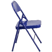 2 Pk. HERCULES COLORBURST Series Cobalt Blue Triple Braced & Double Hinged Metal Folding Chair, 2-HF3-BLUE-GG