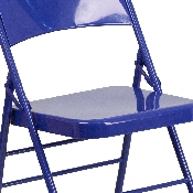2 Pk. HERCULES COLORBURST Series Cobalt Blue Triple Braced & Double Hinged Metal Folding Chair, 2-HF3-BLUE-GG