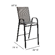 2 Pack Brazos Series Gray Stackable Outdoor Barstools with Flex Comfort Material and Metal Frame, 2-JJ-092H-GR-GG