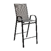 2 Pack Brazos Series Gray Stackable Outdoor Barstools with Flex Comfort Material and Metal Frame, 2-JJ-092H-GR-GG
