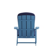 Charlestown Set of 2 All-Weather Poly Resin Wood Adirondack Chairs in Blue with Blue Cushions for Deck, Porch, and Patio, 2-JJ-C14501-CSNBL-BLU-GG