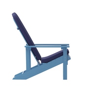 Charlestown Set of 2 All-Weather Poly Resin Wood Adirondack Chairs in Blue with Blue Cushions for Deck, Porch, and Patio, 2-JJ-C14501-CSNBL-BLU-GG