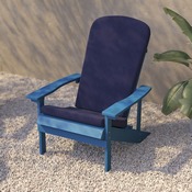 Charlestown Set of 2 All-Weather Poly Resin Wood Adirondack Chairs in Blue with Blue Cushions for Deck, Porch, and Patio, 2-JJ-C14501-CSNBL-BLU-GG