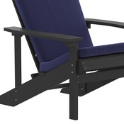 Charlestown Set of 2 All-Weather Poly Resin Wood Adirondack Chairs in Slate Gray with Blue Cushions for Deck, Porch, and Patio, 2-JJ-C14501-CSNBL-SLT-GG