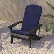 Charlestown Set of 2 All-Weather Poly Resin Wood Adirondack Chairs in Slate Gray with Blue Cushions for Deck, Porch, and Patio, 2-JJ-C14501-CSNBL-SLT-GG