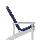 Charlestown Set of 2 All-Weather Poly Resin Wood Adirondack Chairs in White with Blue Cushions for Deck, Porch, and Patio, 2-JJ-C14501-CSNBL-WH-GG