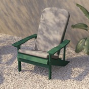 Charlestown Set of 2 All-Weather Poly Resin Wood Adirondack Chairs in Green with Cream Cushions for Deck, Porch, and Patio, 2-JJ-C14501-CSNCR-GRN-GG