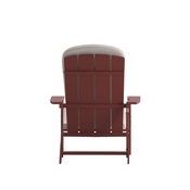 Charlestown Set of 2 All-Weather Poly Resin Wood Adirondack Chairs in Red with Cream Cushions for Deck, Porch, and Patio, 2-JJ-C14501-CSNCR-RED-GG