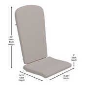 Charlestown Set of 2 All-Weather Poly Resin Wood Adirondack Chairs in Red with Cream Cushions for Deck, Porch, and Patio, 2-JJ-C14501-CSNCR-RED-GG