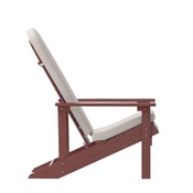 Charlestown Set of 2 All-Weather Poly Resin Wood Adirondack Chairs in Red with Cream Cushions for Deck, Porch, and Patio, 2-JJ-C14501-CSNCR-RED-GG