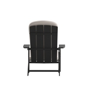 Charlestown Set of 2 All-Weather Poly Resin Wood Adirondack Chairs in Slate Gray with Cream Cushions for Deck, Porch, and Patio, 2-JJ-C14501-CSNCR-SLT-GG