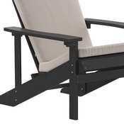 Charlestown Set of 2 All-Weather Poly Resin Wood Adirondack Chairs in Slate Gray with Cream Cushions for Deck, Porch, and Patio, 2-JJ-C14501-CSNCR-SLT-GG