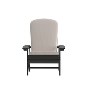 Charlestown Set of 2 All-Weather Poly Resin Wood Adirondack Chairs in Slate Gray with Cream Cushions for Deck, Porch, and Patio, 2-JJ-C14501-CSNCR-SLT-GG
