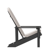 Charlestown Set of 2 All-Weather Poly Resin Wood Adirondack Chairs in Slate Gray with Cream Cushions for Deck, Porch, and Patio, 2-JJ-C14501-CSNCR-SLT-GG