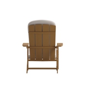 Charlestown Set of 2 All-Weather Poly Resin Wood Adirondack Chairs in Teak with Cream Cushions for Deck, Porch, and Patio, 2-JJ-C14501-CSNCR-TEAK-GG