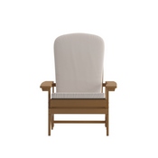 Charlestown Set of 2 All-Weather Poly Resin Wood Adirondack Chairs in Teak with Cream Cushions for Deck, Porch, and Patio, 2-JJ-C14501-CSNCR-TEAK-GG