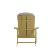 Charlestown Set of 2 All-Weather Poly Resin Wood Adirondack Chairs in Yellow with Cream Cushions for Deck, Porch, and Patio, 2-JJ-C14501-CSNCR-YLW-GG