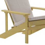 Charlestown Set of 2 All-Weather Poly Resin Wood Adirondack Chairs in Yellow with Cream Cushions for Deck, Porch, and Patio, 2-JJ-C14501-CSNCR-YLW-GG