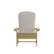 Charlestown Set of 2 All-Weather Poly Resin Wood Adirondack Chairs in Yellow with Cream Cushions for Deck, Porch, and Patio, 2-JJ-C14501-CSNCR-YLW-GG